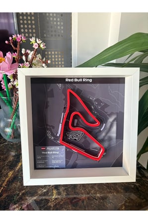 Arvina Atelier 3D Formula 1 Pist Haritası Austria Red Bull Ring | Çerçeveli Dekoratif Tablo