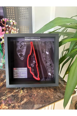 Arvina Atelier 3D Formula 1 Pist Haritası Canada Montreal | Çerçeveli Dekoratif Tablo