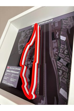 Arvina Atelier 3D Formula 1 Pist Haritası Canada Montreal | Çerçeveli Dekoratif Tablo