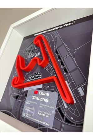 Arvina Atelier 3D Formula 1 Pist Haritası China Shanghai | Çerçeveli Dekoratif Tablo