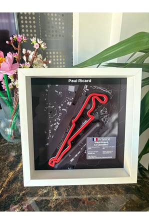 Arvina Atelier 3D Formula 1 Pist Haritası France Paul Ricard | Çerçeveli Dekoratif Tablo