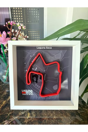Arvina Atelier 3D Formula 1 Pist Haritası USA Laguna Seca | Çerçeveli Dekoratif Tablo