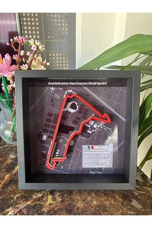 Arvina Atelier 3D Formula 1 Pist Haritası Mexico Hermanos Rodriguez | Çerçeveli Dekoratif Tablo