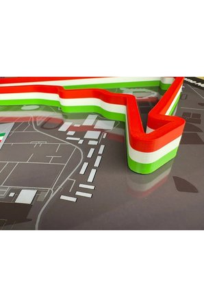 Arvina Atelier 3D Formula 1 Pist Haritası Mexico Hermanos Rodriguez | Çerçeveli Dekoratif Tablo