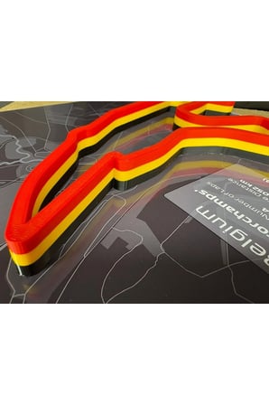 Arvina Atelier 3D Formula 1 Pist Haritası Belgium Spa-Francorchamps | Çerçeveli Dekoratif Tablo