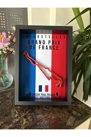 Arvina Atelier Formula 1 Fransa Le Castellet Paul Ricard 3D Pist Haritası Çerçeveli Dekoratif Tablo