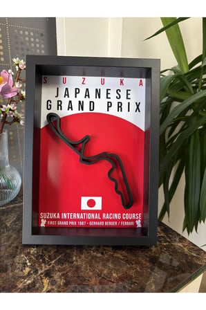 Arvina Atelier Formula 1 Japonya Suzuka 3D Pist Haritası Çerçeveli Dekoratif Tablo