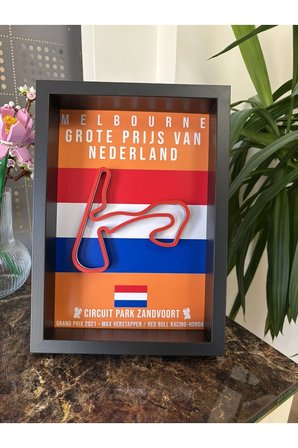 Arvina Atelier Formula 1 Hollanda Zandvoort 3D Pist Haritası Çerçeveli Dekoratif Tablo