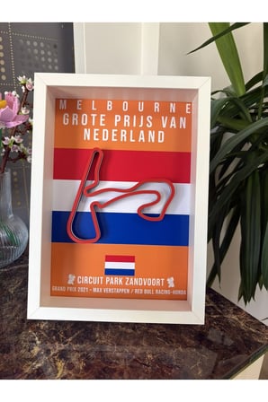 Arvina Atelier Formula 1 Hollanda Zandvoort 3D Pist Haritası Çerçeveli Dekoratif Tablo