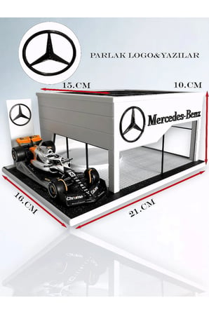 Arvina Atelier Mercedes Büyük Showroom | Koleksiyon Garajı | Parlak Logo | 1:64 Ölçek (Araçlar Dahil Değil)