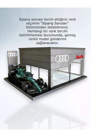 Arvina Atelier Audi Büyük Showroom | Koleksiyon Garajı | Parlak Logo | 1:64 Ölçek (Araçlar Dahil Değil)