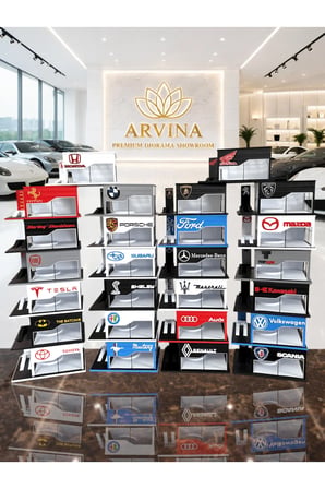 Arvina Atelier Mustang Büyük Showroom | Koleksiyon Garajı | Parlak Logo | 1:64 Ölçek (Araçlar Dahil Değil)