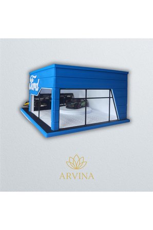 Arvina Atelier Ford Büyük Showroom | Koleksiyon Garajı | Parlak Logo | 1:64 Ölçek (Araçlar Dahil Değildir)