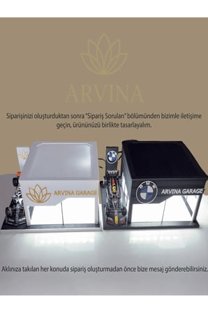 Arvina Atelier Kişiselleştirilebilir LED’li Showroom | Parlak Logo | 1:64 Ölçek (Araçlar Dahil Değil)