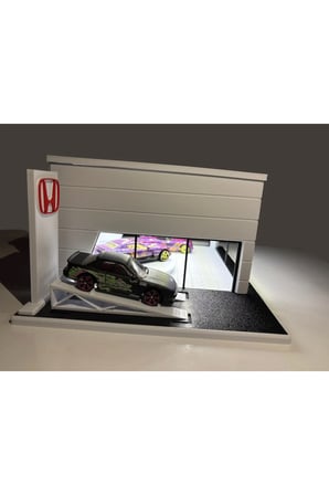 Arvina Atelier Honda LED’li Büyük Showroom | Koleksiyon Garajı | Parlak Logo | 1:64 Ölçek (Araçlar Dahil Değil)
