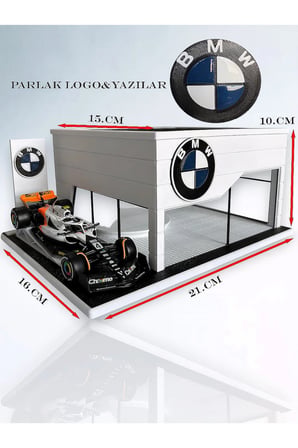 Arvina Atelier BMW Büyük Showroom | Premium 3D Koleksiyon Garajı | Parlak Logo | 1:64 Ölçek (Araçlar Dahil Değil)