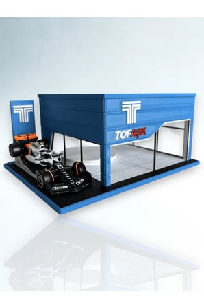 Arvina Atelier Tofaş Büyük Showroom | Premium 3D Koleksiyon Garajı | Parlak Logo | 1:64 Ölçek (Araçlar Dahil Değil)