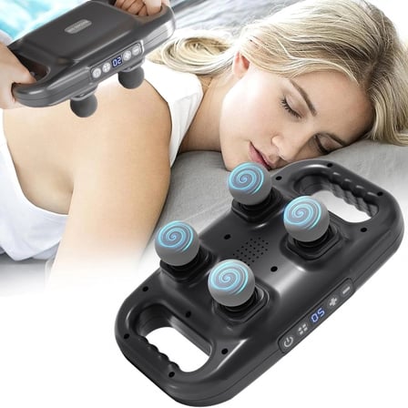 4 Başlıklı Masaj Sı - Ergonomik Derin Doku Sırt Ve Boyun Masaj Aleti Ağrı Ve Sızı Giderici