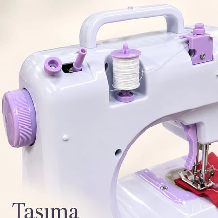 Ayak Pedallı Dikiş Makinesi Beyaz Lila Mini Tasarım