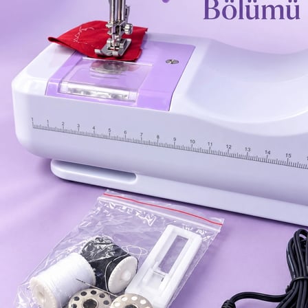 Ayak Pedallı Dikiş Makinesi Beyaz Lila Mini Tasarım
