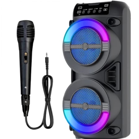 Rgb Işıklı Taşınabilir Bluetooth Hoparlör Güçlü Stereo Ses