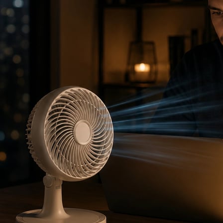 Masaüstü Mini Fan Sessiz Çalışan 2 Hızlı Otomatik Salınımlı Fan