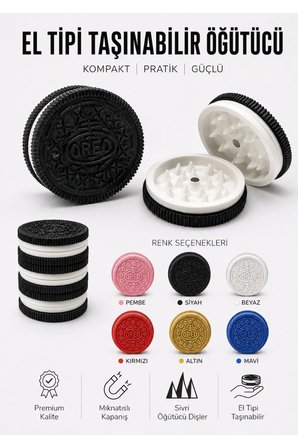 Arvina Atelier Bisküvi Tasarımlı Mini Tütün Öğütücü Grinder Lacivert