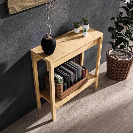 Woodesk Masif Ağaç Natural Renk 80x30 Dresuar CPT2706-80