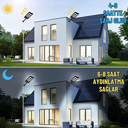 Solar Aydınlatma Güneş Enerjili Lamba 100W Kumandalı 108 Led Bahçe Sokak Aydınlatma Lambası 6V/30W