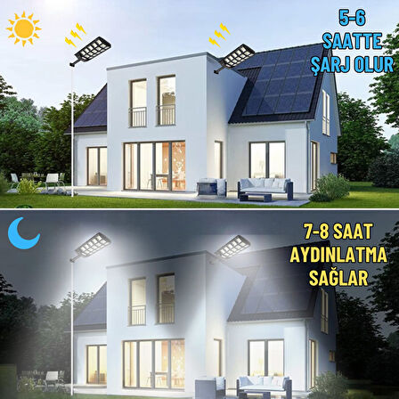 Solar Aydınlatma Güneş Enerjili Lamba 200W Kumandalı  Led Bahçe Sokak Aydınlatma Lambası 