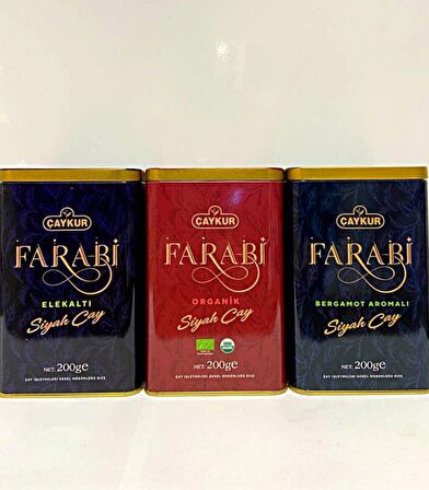 HEDİYELİK  FARABİ ELEKALTI, BERGAMOTLU VE ORGANİK ÇAY 200 GRX3 (TENEKE  KUTU)