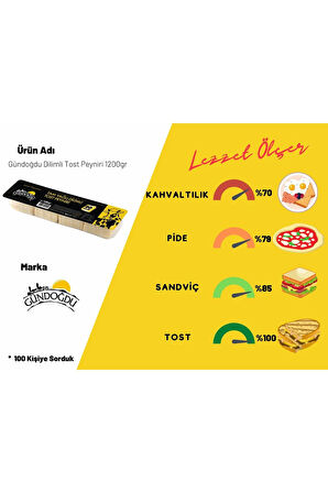 Dilimli Tost Peyniri 1200gr 6'lı