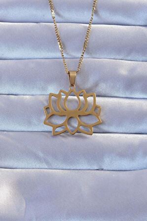 HediyeMarketim  Altın Renk Lotus Kolye