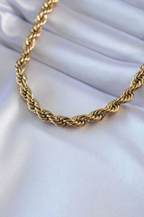 HediyeMarketim  Çelik Gold Renk Burgu Model 45 cm Kadın Kolye