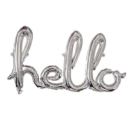 Gümüş Hello Folyo Balon