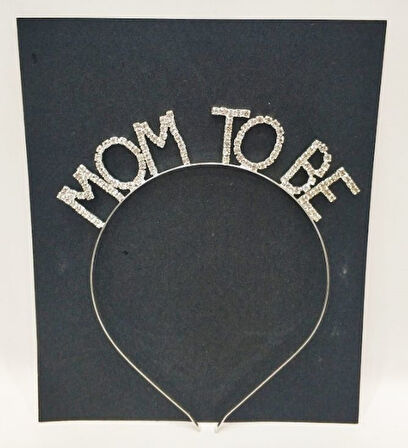 Elmas Taşlı Mom To Be Metal Taç Gümüş