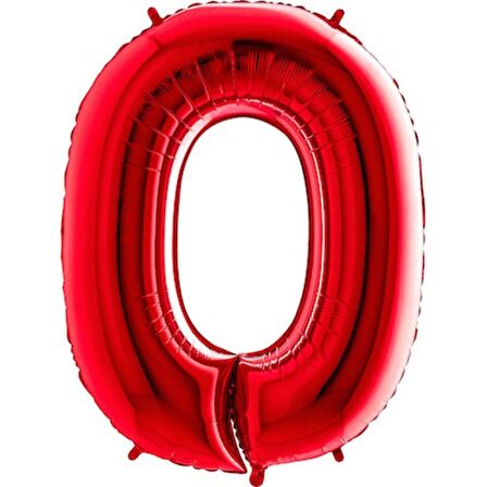 0 Rakam Kırmızı Folyo Balon 40 inç 100 cm