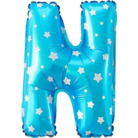 N Harf Mavi Folyo Balon 16 inç 40 cm