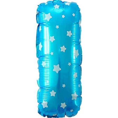 I Harf Mavi Folyo Balon 16 inç 40 cm