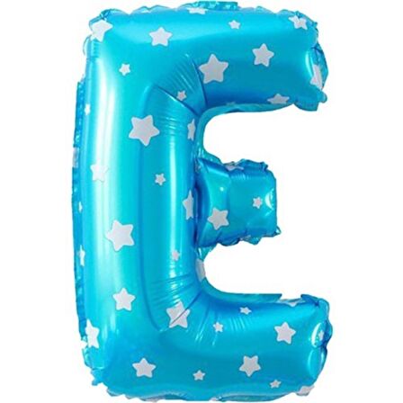 E Harf Mavi Folyo Balon 16 inç 40 cm