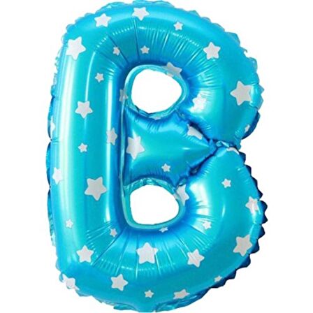 B Harf Mavi Folyo Balon 16 inç 40 cm