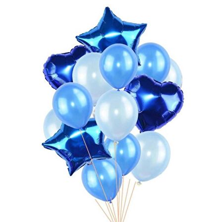 Mavi Lateks ve Folyo Balon Seti