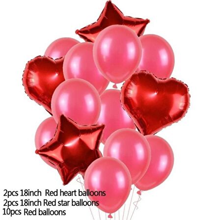 Kırmızı Lateks ve Folyo Balon Seti