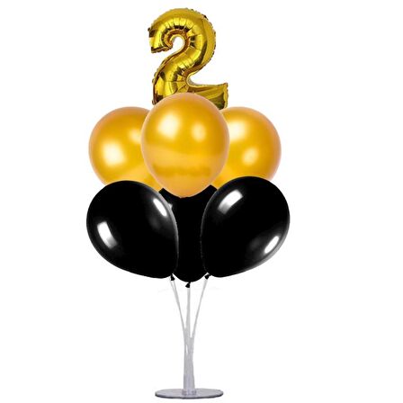 7 li Balon Demeti 2 Yaş Gold Siyah