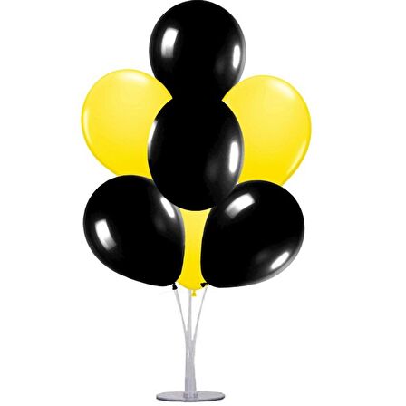 7 li Balon Demeti Sarı Siyah Balon