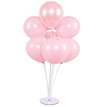 7 li Balon Demeti Makaron Pembe Balon