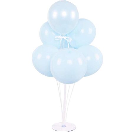 7 li Balon Demeti Makaron Mavi Balon