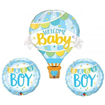 Welcome Baby Folyo Balon Mavi