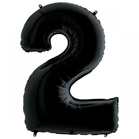 2 Rakam Siyah Folyo Balon 40 inç 100 cm
