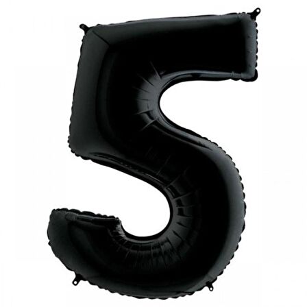 5 Rakam Siyah Folyo Balon 40 inç 100 cm